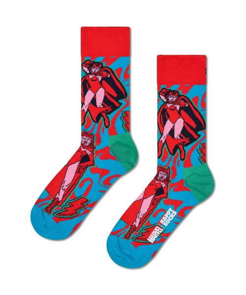 Happy Socks（ハッピーソックス）の「【66】【HAPPY SOCKS × Marvel】Limited Avengers SOCKS（ソックス/靴下・メンズ・ブラック/ブルー/ブラック系その他/レッド/グリーン/イエロー・SMALL/MEDIUM）」の2枚目の写真