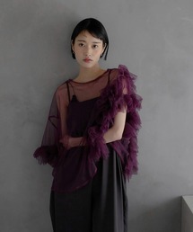 アシンメトリー フリルトップス」に該当するレディースのシャツ