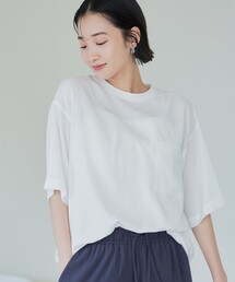 【接触冷感】五分袖Tシャツブラウス
