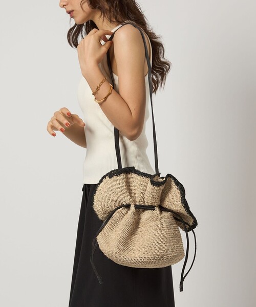 MADE IN MADA(メイドインマダ)の「<MADE IN MADA> フリル 巾着 バッグ(ショルダーバッグ・レディース・ナチュラル・FREE)」の2枚目の写真