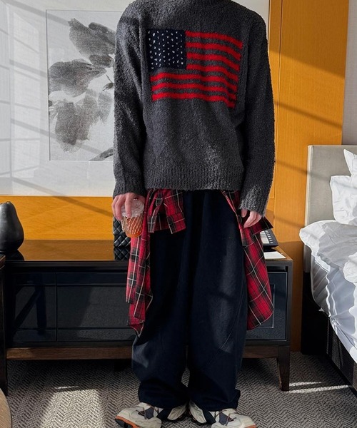 ASCLO（エジュクロ）の「ASCLO／コットン切り替えラインパンツ（その他パンツ・メンズ・ブラック/ライトグレー・MEDIUM/LARGE）」の3枚目の写真