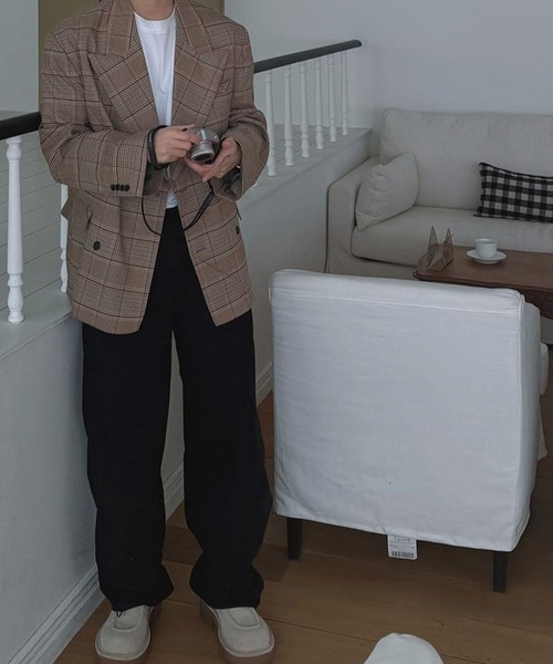 ASCLO（エジュクロ）の「ASCLO／コットン切り替えラインパンツ（その他パンツ・メンズ・ブラック/ライトグレー・MEDIUM/LARGE）」の11枚目の写真