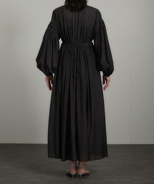 サロンアダムエロペ　エンブロイダリーギャザーワンピース SALON adam et rope' ワンピース エンブロイダリーギャザー