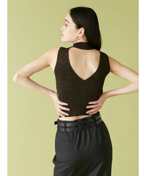 LILY BROWN（リリーブラウン）の「カップインリブニットトップス（ニット/セーター・レディース・アイボリー/ブラック/ミント・FREE）」の5枚目の写真