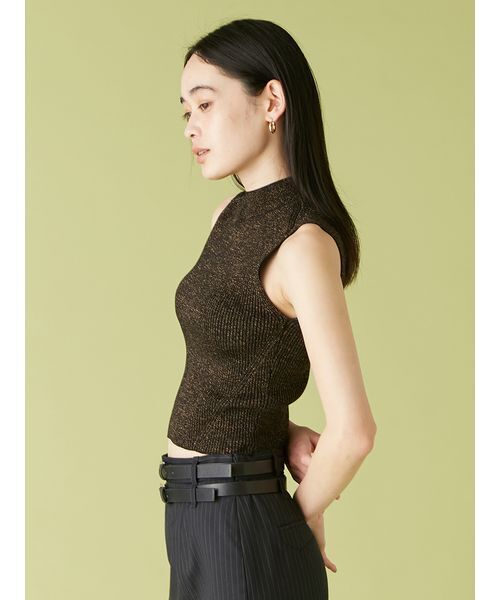 LILY BROWN（リリーブラウン）の「カップインリブニットトップス（ニット/セーター・レディース・アイボリー/ブラック/ミント・FREE）」の6枚目の写真