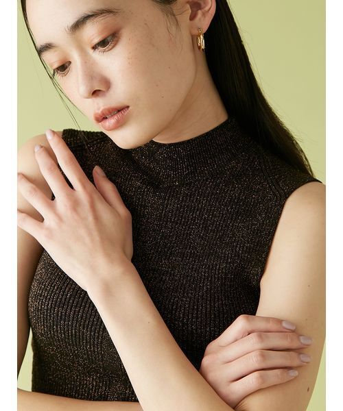 LILY BROWN（リリーブラウン）の「カップインリブニットトップス（ニット/セーター・レディース・アイボリー/ブラック/ミント・FREE）」の7枚目の写真