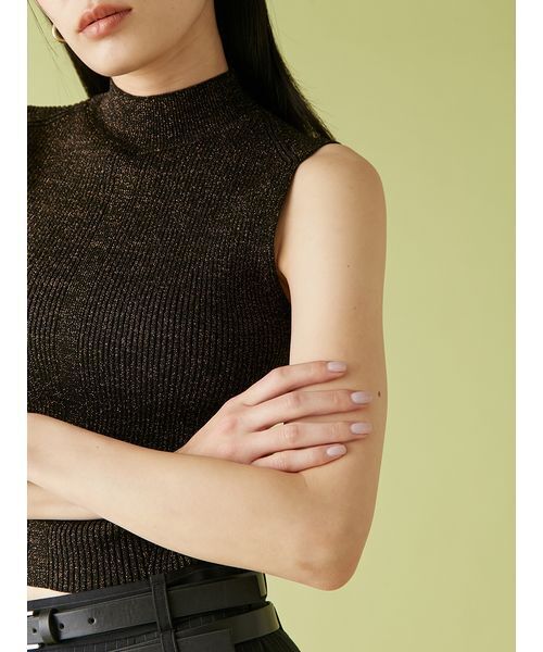 LILY BROWN（リリーブラウン）の「カップインリブニットトップス（ニット/セーター・レディース・アイボリー/ブラック/ミント・FREE）」の8枚目の写真