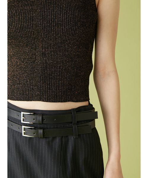 LILY BROWN（リリーブラウン）の「カップインリブニットトップス（ニット/セーター・レディース・アイボリー/ブラック/ミント・FREE）」の9枚目の写真