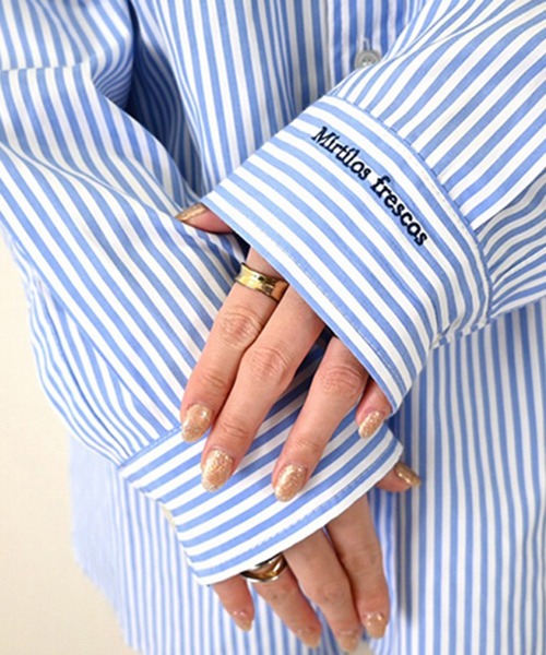 ブランバスク★ストライプ文字刺繍長袖シャツ 楽天市場】【最大5000円OFFクーポン! 7/26まで】 ストライプ