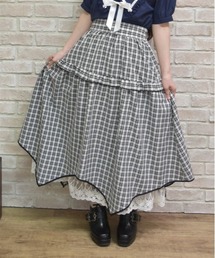 チェックイレヘムスカート