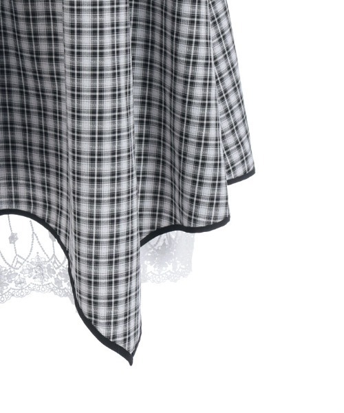 axes femme POETIQUE（アクシーズファムポエティック）の「チェックイレヘムスカート（スカート・レディース・ブラック/オレンジ/ベージュ・MEDIUM）」の9枚目の写真