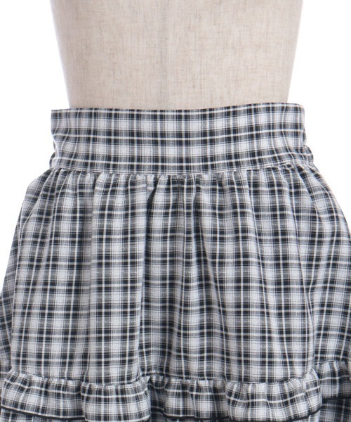 axes femme POETIQUE（アクシーズファムポエティック）の「チェックイレヘムスカート（スカート・レディース・ブラック/オレンジ/ベージュ・MEDIUM）」の10枚目の写真
