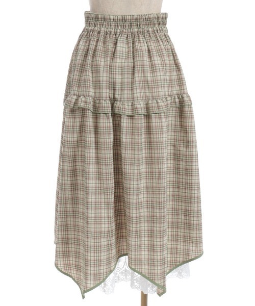 axes femme POETIQUE（アクシーズファムポエティック）の「チェックイレヘムスカート（スカート・レディース・ブラック/オレンジ/ベージュ・MEDIUM）」の15枚目の写真