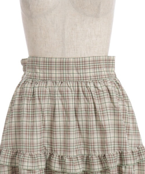 axes femme POETIQUE（アクシーズファムポエティック）の「チェックイレヘムスカート（スカート・レディース・ブラック/オレンジ/ベージュ・MEDIUM）」の18枚目の写真