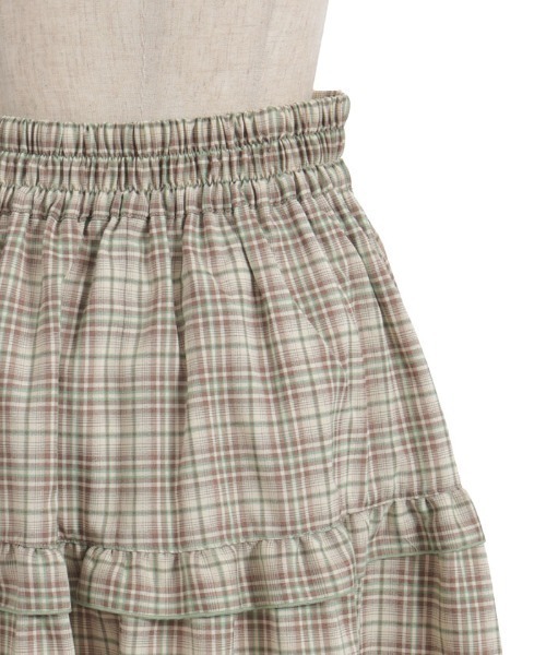 axes femme POETIQUE（アクシーズファムポエティック）の「チェックイレヘムスカート（スカート・レディース・ブラック/オレンジ/ベージュ・MEDIUM）」の19枚目の写真