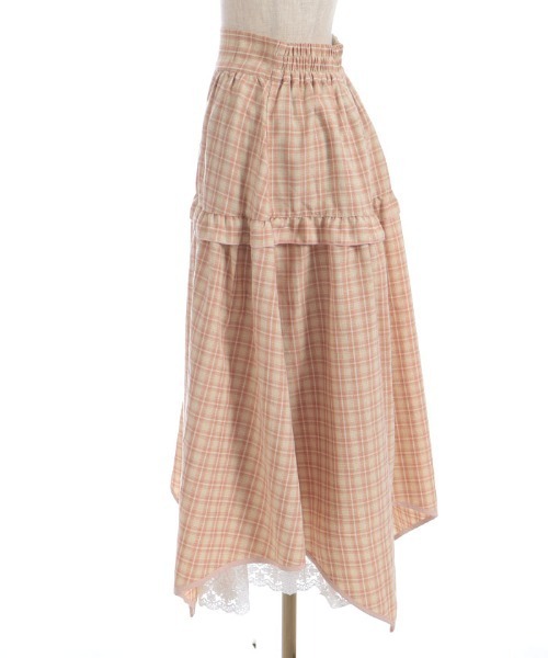 axes femme POETIQUE（アクシーズファムポエティック）の「チェックイレヘムスカート（スカート・レディース・ブラック/オレンジ/ベージュ・MEDIUM）」の22枚目の写真