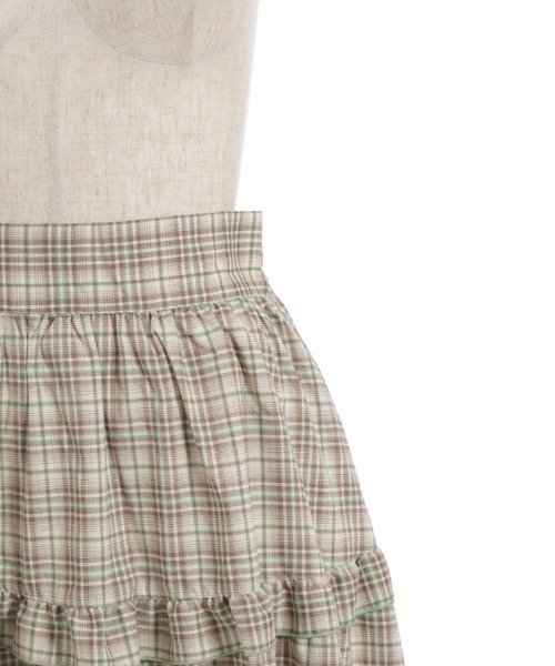 axes femme POETIQUE（アクシーズファムポエティック）の「チェックイレヘムスカート（スカート・レディース・ブラック/オレンジ/ベージュ・MEDIUM）」の16枚目の写真