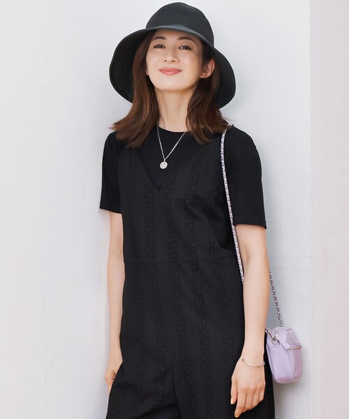 23区 L(ニジュウサンクオオキイサイズ)の「【速乾性/汗じみ防止】ベーシック IT Tシャツ(Tシャツ/カットソー・レディース・ホワイト系/ブラック系・48/44/46)」の2枚目の写真