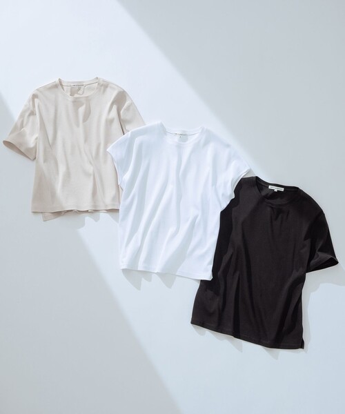 23区 L(ニジュウサンクオオキイサイズ)の「【速乾性/汗じみ防止】ベーシック IT Tシャツ(Tシャツ/カットソー・レディース・ホワイト系/ブラック系・48/44/46)」の15枚目の写真