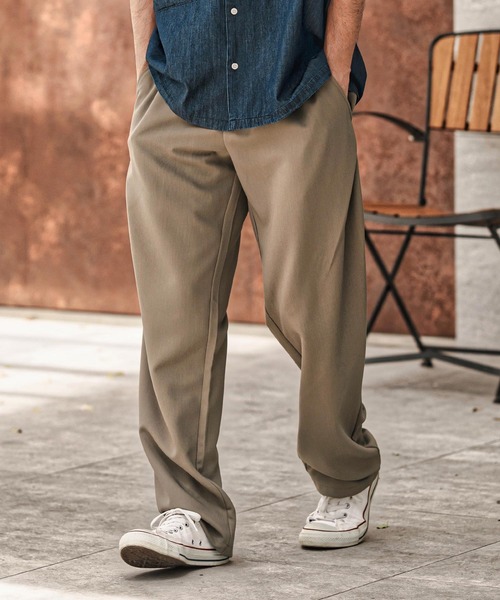 CAMBIO(カンビオ)の「mp13675-TRイージーストレートタックパンツ(その他パンツ・メンズ・ブラック/オリーブ/ベージュ・XL/L/M)」の3枚目の写真