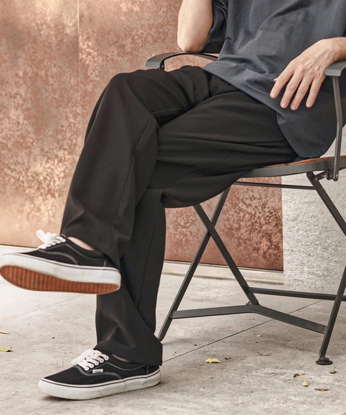 CAMBIO(カンビオ)の「mp13675-TRイージーストレートタックパンツ(その他パンツ・メンズ・ブラック/オリーブ/ベージュ・XL/L/M)」の2枚目の写真