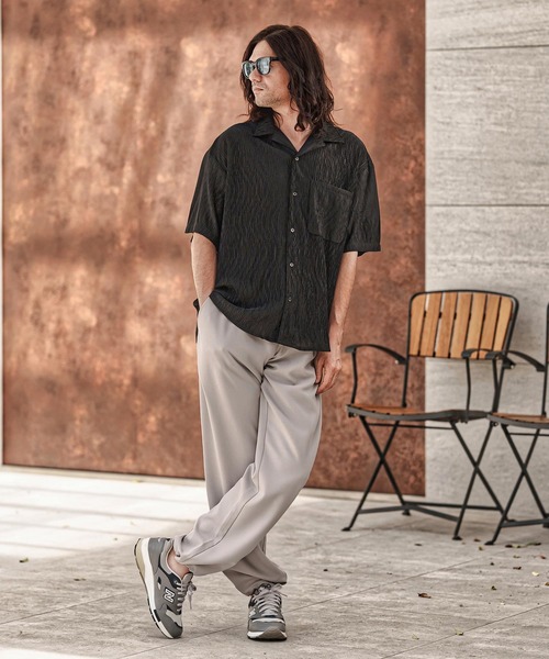 CAMBIO(カンビオ)の「mp13675-TRイージーストレートタックパンツ(その他パンツ・メンズ・ブラック/オリーブ/ベージュ・XL/L/M)」の18枚目の写真