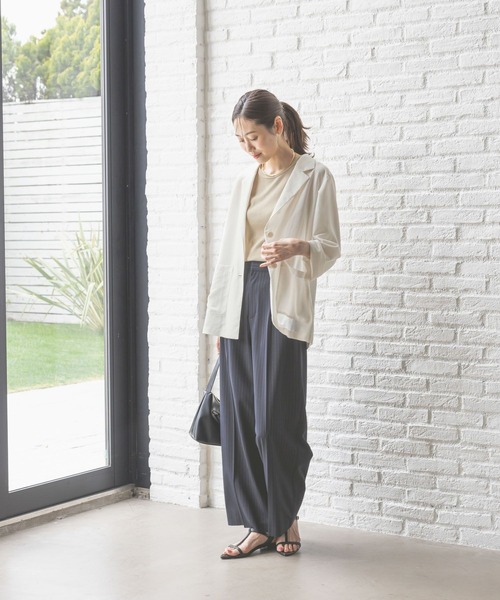 GLOBAL WORK（グローバルワーク）の「ウツクシルエットDRYワイドパンツ/289061（その他パンツ・レディース・アイボリー/ブラック/ライトグレー/ネイビー/ベージュ/グレー系その他5・X-SMALL/SMALL/MEDIUM/LARGE/X-LARGE/XX-LARGE）」の7枚目の写真