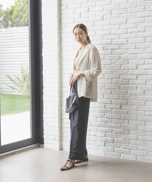 GLOBAL WORK（グローバルワーク）の「ウツクシルエットDRYワイドパンツ/289061（その他パンツ・レディース・アイボリー/ブラック/ライトグレー/ネイビー/ベージュ/グレー系その他5・X-SMALL/SMALL/MEDIUM/LARGE/X-LARGE/XX-LARGE）」の8枚目の写真