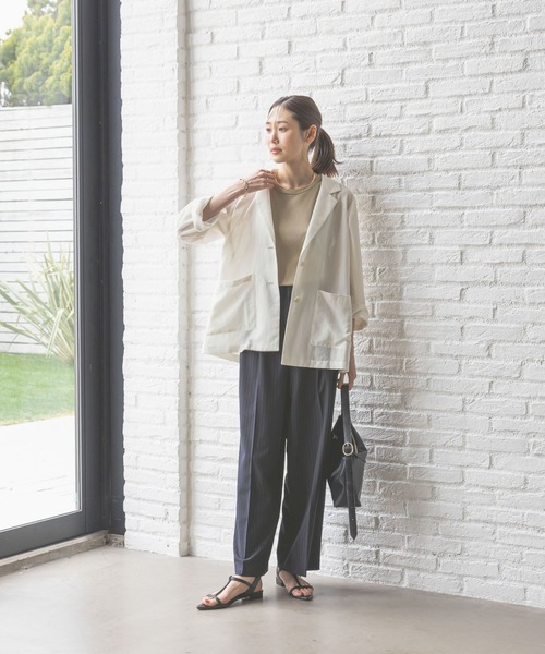 GLOBAL WORK（グローバルワーク）の「ウツクシルエットDRYワイドパンツ/289061（その他パンツ・レディース・アイボリー/ブラック/ライトグレー/ネイビー/ベージュ/グレー系その他5・X-SMALL/SMALL/MEDIUM/LARGE/X-LARGE/XX-LARGE）」の9枚目の写真