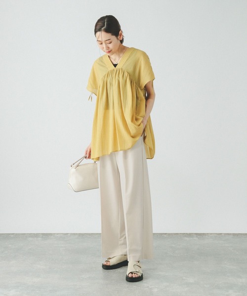 GLOBAL WORK（グローバルワーク）の「ウツクシルエットDRYワイドパンツ/289061（その他パンツ・レディース・アイボリー/ブラック/ライトグレー/ネイビー/ベージュ/グレー系その他5・X-SMALL/SMALL/MEDIUM/LARGE/X-LARGE/XX-LARGE）」の13枚目の写真