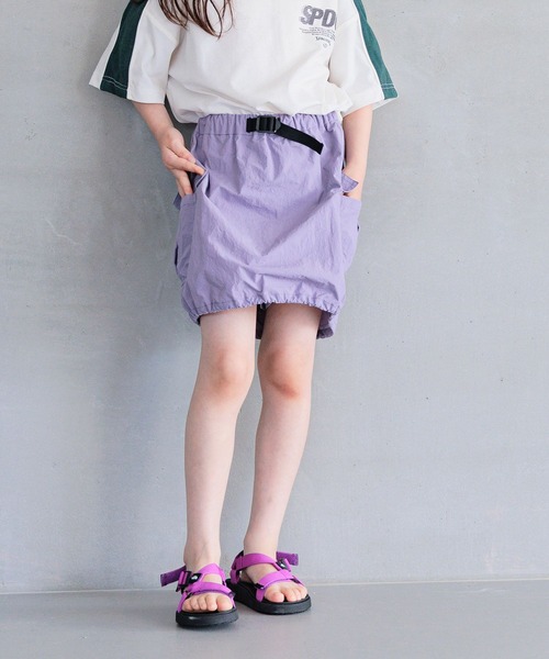 BAYFLOW（ベイフロー）の「[インナーパンツ付き]バルーンカーゴスカート(KIDS)（スカート・キッズ・カーキ/ブラック/パープル/ブラウン/ダークカーキ・140cm/150cm/130cm/120cm/110cm）」の5枚目の写真