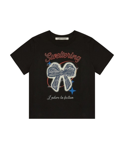 LARTIGENT(ラーティゼン)の「L3 RIBBON T-SHIRT(Tシャツ/カットソー・レディース・クリーム/ブラック・FREE)」の11枚目の写真