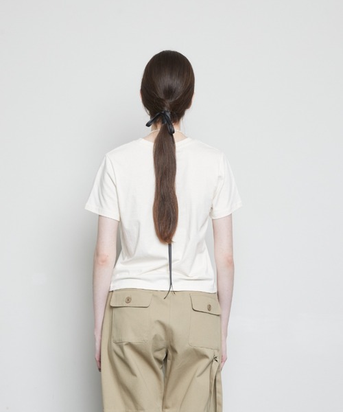 LARTIGENT(ラーティゼン)の「L3 RIBBON T-SHIRT(Tシャツ/カットソー・レディース・クリーム/ブラック・FREE)」の10枚目の写真