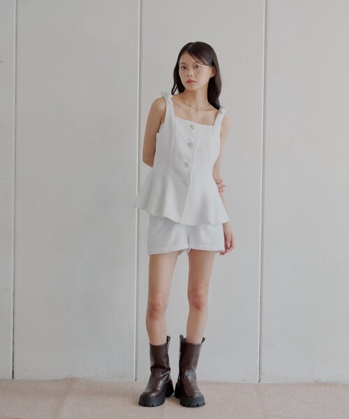 Chico（チコ）の「【セットアップ対応】ツイードショートパンツ（その他パンツ・レディース・ホワイト系その他/ホワイト/ブラック・FREE）」の9枚目の写真