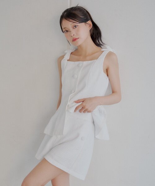 Chico（チコ）の「【セットアップ対応】ツイードショートパンツ（その他パンツ・レディース・ホワイト系その他/ホワイト/ブラック・FREE）」の12枚目の写真