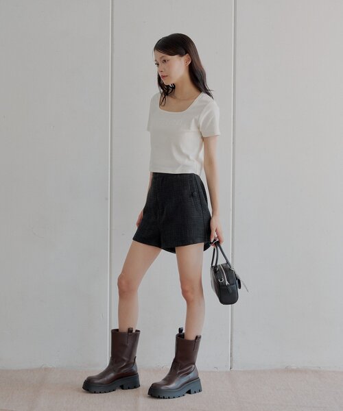 Chico（チコ）の「【セットアップ対応】ツイードショートパンツ（その他パンツ・レディース・ホワイト系その他/ホワイト/ブラック・FREE）」の17枚目の写真