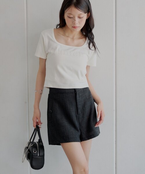Chico（チコ）の「【セットアップ対応】ツイードショートパンツ（その他パンツ・レディース・ホワイト系その他/ホワイト/ブラック・FREE）」の18枚目の写真