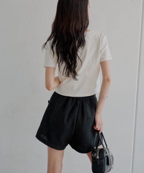 Chico（チコ）の「【セットアップ対応】ツイードショートパンツ（その他パンツ・レディース・ホワイト系その他/ホワイト/ブラック・FREE）」の19枚目の写真