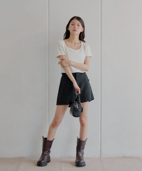 Chico（チコ）の「【セットアップ対応】ツイードショートパンツ（その他パンツ・レディース・ホワイト系その他/ホワイト/ブラック・FREE）」の20枚目の写真