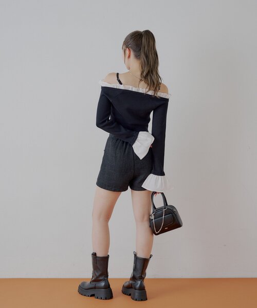 Chico（チコ）の「【セットアップ対応】ツイードショートパンツ（その他パンツ・レディース・ホワイト系その他/ホワイト/ブラック・FREE）」の22枚目の写真