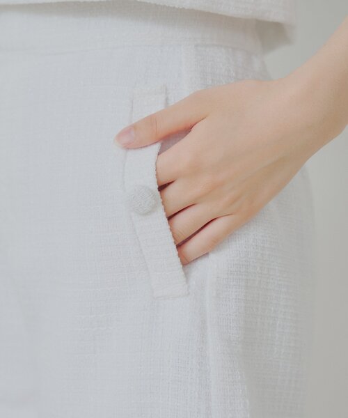 Chico（チコ）の「【セットアップ対応】ツイードショートパンツ（その他パンツ・レディース・ホワイト系その他/ホワイト/ブラック・FREE）」の5枚目の写真