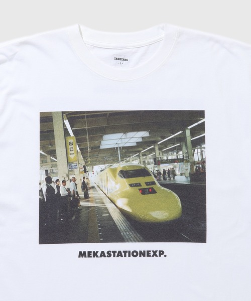 ADAM ET ROPE'(アダムエロペ)の「【TANGTANG/タンタン】GASATANG MEKASTATIONEXP.(Tシャツ/カットソー・メンズ・ホワイト・L/M/S)」の2枚目の写真