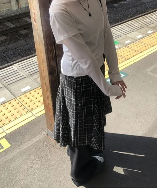 sevens（セブンズ）の「【sevens】SK　チェックフレアスカート（スカート・レディース・ブラック/ホワイト・FREE）」の8枚目の写真