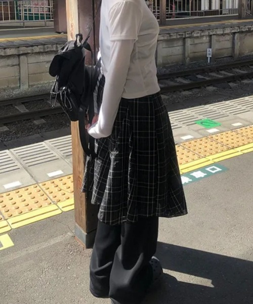 sevens（セブンズ）の「【sevens】SK　チェックフレアスカート（スカート・レディース・ブラック/ホワイト・FREE）」の9枚目の写真