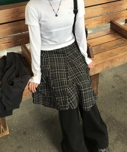 sevens（セブンズ）の「【sevens】SK　チェックフレアスカート（スカート・レディース・ブラック/ホワイト・FREE）」の10枚目の写真