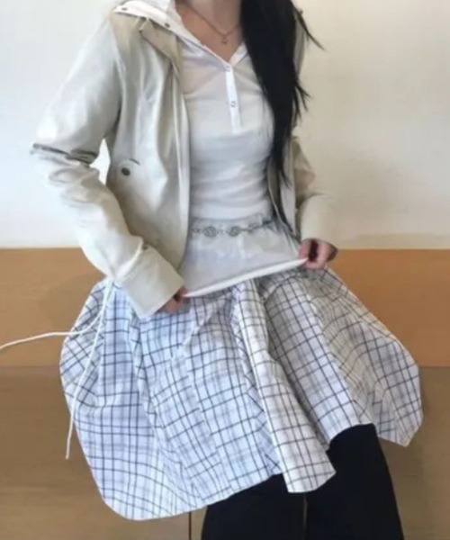 sevens（セブンズ）の「【sevens】SK　チェックフレアスカート（スカート・レディース・ブラック/ホワイト・FREE）」の13枚目の写真