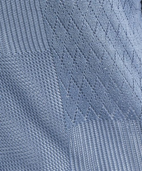 nissen（ニッセン）の「２点セット（透かし編みベスト＋半袖Ｔシャツ）（アンサンブル・レディース・サックスブルー/ブラック/ベージュ・M/L/LL）」の19枚目の写真