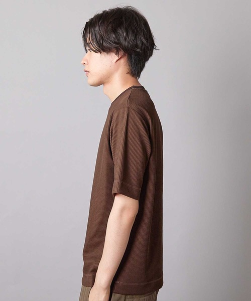 UNION STATION(ユニオンステーション)の「ジャガードストライプTシャツ(Tシャツ/カットソー・メンズ・ブラック/ブルー/ホワイト/ブラウン・M/L/LL)」の15枚目の写真