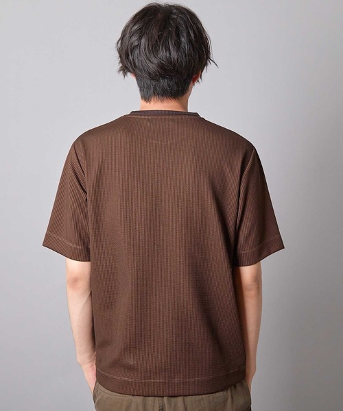 UNION STATION(ユニオンステーション)の「ジャガードストライプTシャツ(Tシャツ/カットソー・メンズ・ブラック/ブルー/ホワイト/ブラウン・M/L/LL)」の14枚目の写真