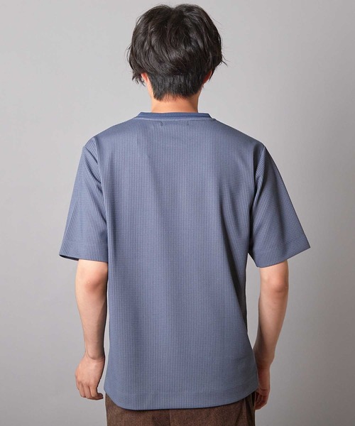 UNION STATION(ユニオンステーション)の「ジャガードストライプTシャツ(Tシャツ/カットソー・メンズ・ブラック/ブルー/ホワイト/ブラウン・M/L/LL)」の8枚目の写真